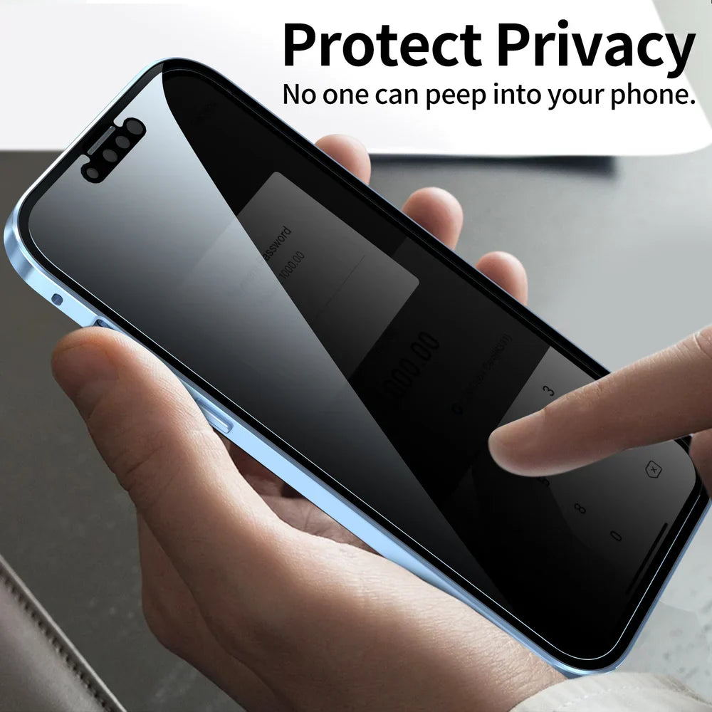 Aluminium  Metal Black 360 Case With Integrated Privacy Glass