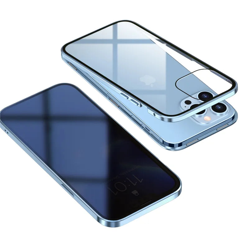 Aluminium  Metal Black 360 Case With Integrated Privacy Glass