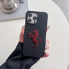 3D Embroided Horse Design PU Leather Phone Case