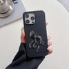 3D Embroided Horse Design PU Leather Phone Case