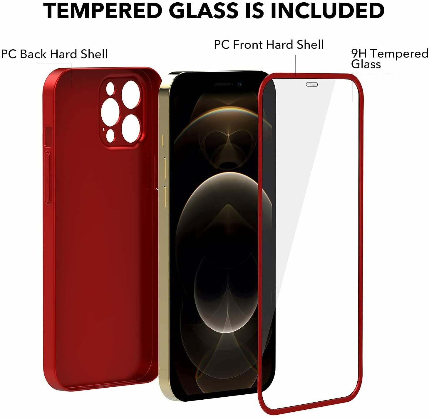 Full Protection Integrated Tempered Glass + Case